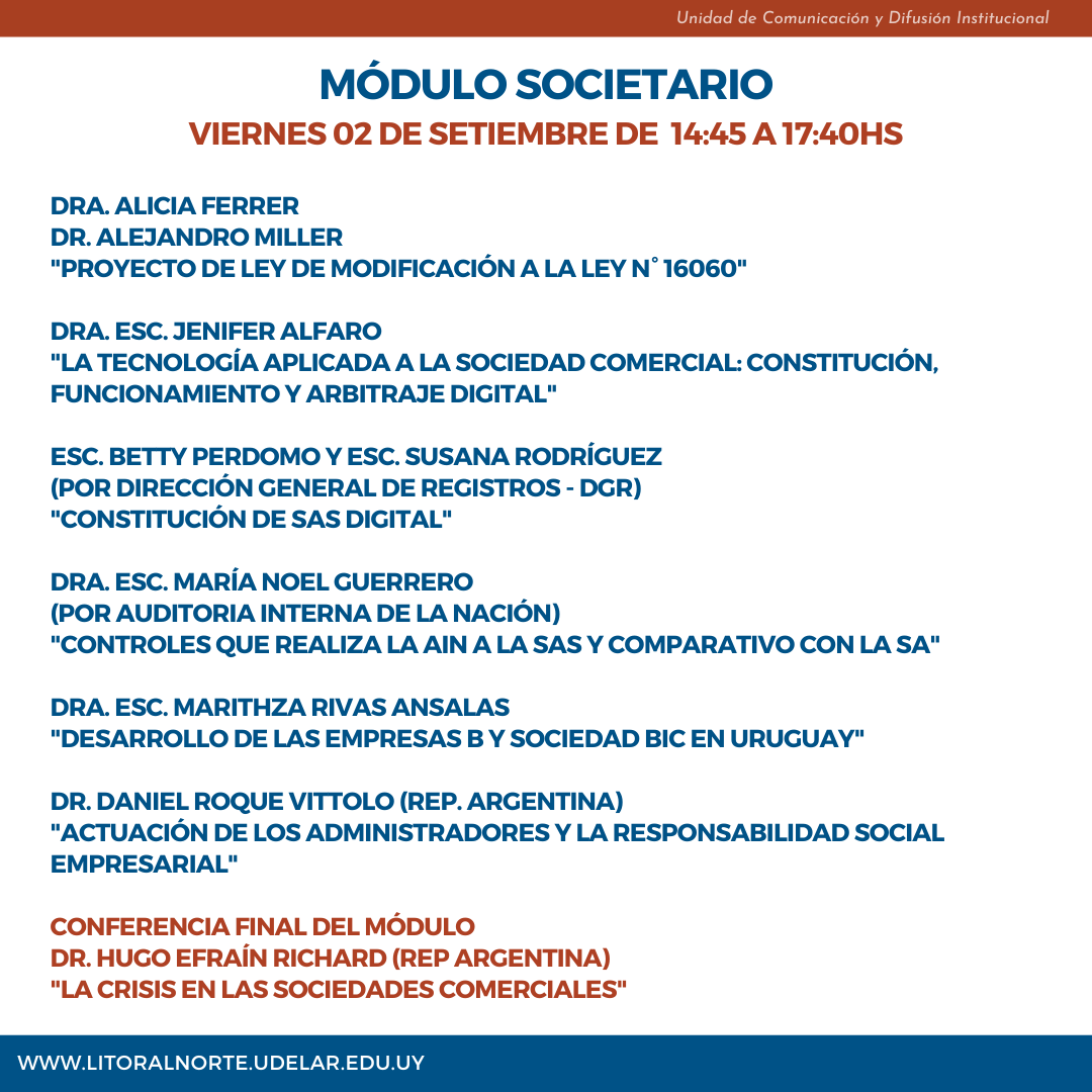 Congreso Derecho 2 Módulo societario